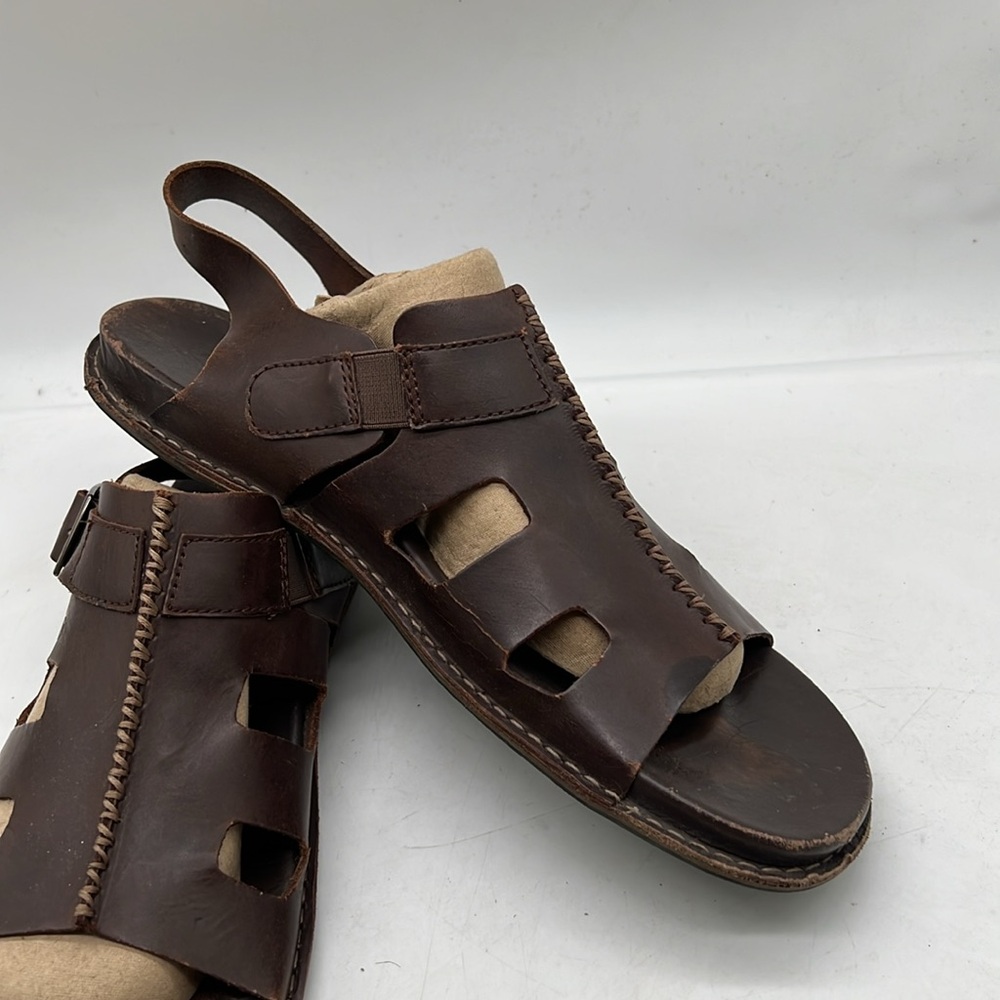 KEEN Alman Dark Brown Leather Buckle Strap Sandals 1010315 Mens 11.5 - Picture 4 of 9